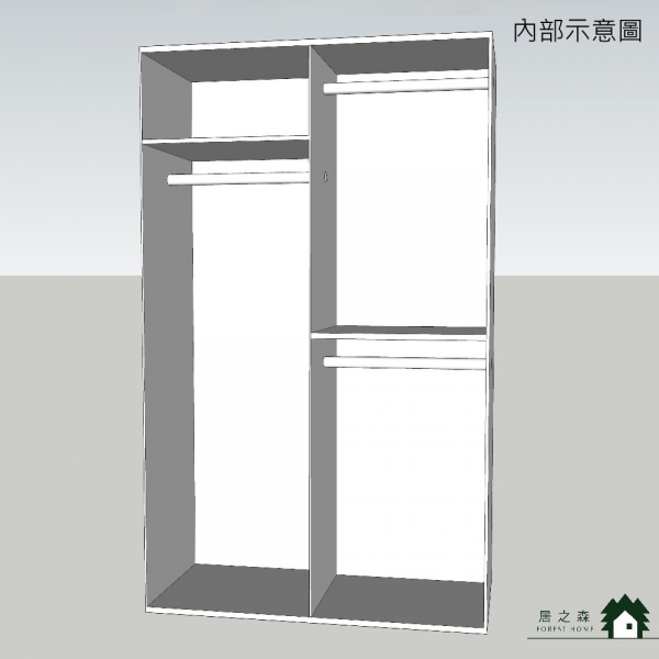 帕特4尺長虹門衣櫃