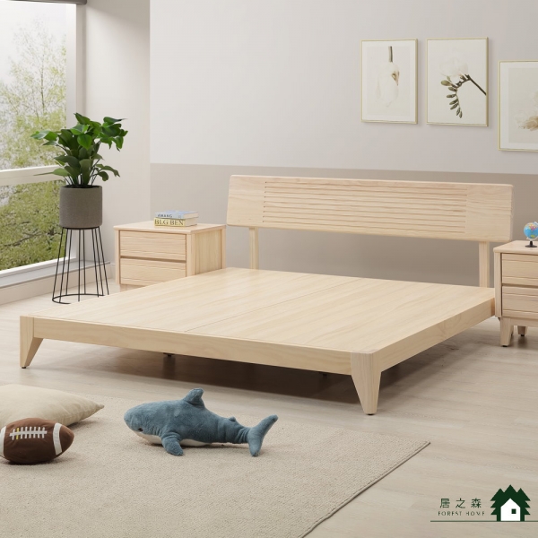 米樂實木洗白5/6尺床片式床台(二規格)